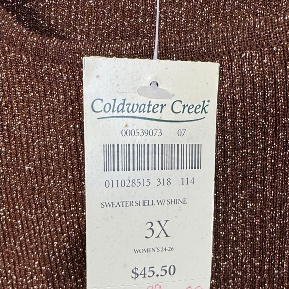 Coldwater Creek Tank Brown Metallic Silk Blend Knit Tank in Size 3X NWT - Picture 7 of 9
